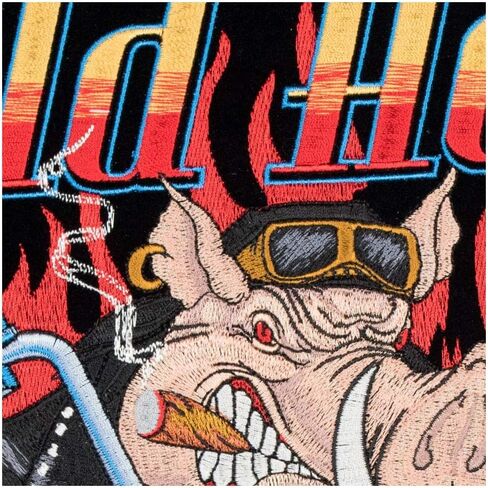 Wild Hog Biker & Flames Patch, Large Size in Saudi Arabia