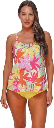 SUNSETS ESCAPE Jenna Tankini Women's Swimsuit Top in Crepe Textured Fabric in Saudi Arabia