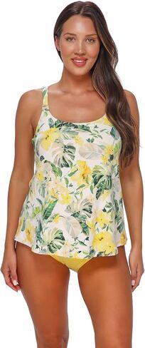 SUNSETS ESCAPE Jenna Tankini Women's Swimsuit Top in Crepe Textured Fabric in Saudi Arabia