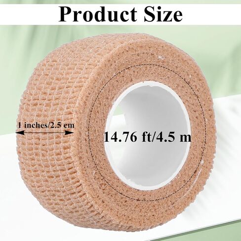 4 Rolls Broken Big Toe Little Toenail Protectors Women Men, 1 inch Self Adhesive Toe Covers Guards Bandages for Thumb Finger Cushions Feet Sleeve Pain Relief, Wrist Ankle Vet Wrap(Skin Color) in Kuwait