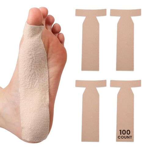 Aetna Foot Products-Adhesive Turf Toe T-Strap – Pack of 100 – Big Toe Brace Straightener – 100% Cotton Moleskin for Support – Medical Grade Adhesive in Kuwait
