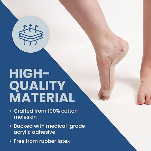 Aetna Foot Products-Adhesive Turf Toe T-Strap – Pack of 100 – Big Toe Brace Straightener – 100% Cotton Moleskin for Support – Medical Grade Adhesive in Kuwait
