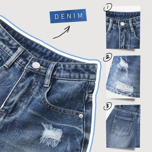 Girls Distressed Shorts Jeans Baggy Trousers with Pockets Denim Pants Cute Girls Clothing Y2K Streetwear in Saudi Arabia