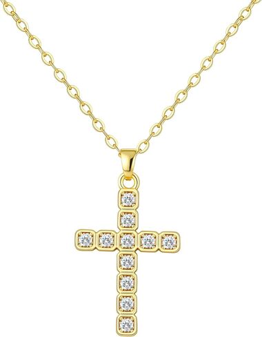 Sterling Silver Cross Necklace for Women - Dainty Small Choker Religious Faith Jewelry Baptism Gift in Saudi Arabia