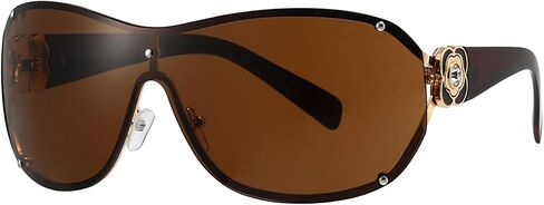 Breaksun Fashion Oversized Y2K Sunglasses for Women Men Luxury Wrap Around Shield Sun Glasses Trendy Rimless Shades in Saudi Arabia