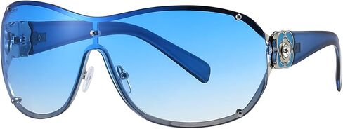 Breaksun Fashion Oversized Y2K Sunglasses for Women Men Luxury Wrap Around Shield Sun Glasses Trendy Rimless Shades in Saudi Arabia
