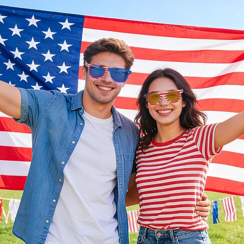 20 Pairs American Flag Sunglasses, 250th Anniversary Patriotic USA Flag Glasses for 4th of July, Independence Day Party Favors, Parade Accessories, Red White Blue Eyewear for Women Men Teens in Saudi Arabia