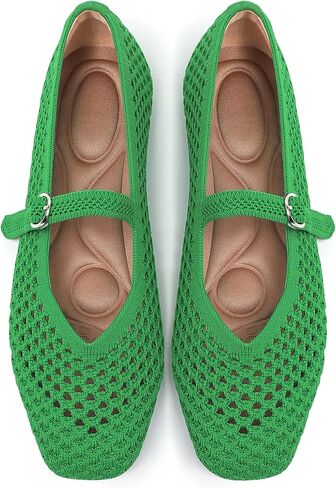 Woven Mary Jane Flats for Women, Square Toe Casual Ballet Flat Shoes with Ankle Strap Washable Comfortable Formal Mary Jane Flat Shoes in Kuwait