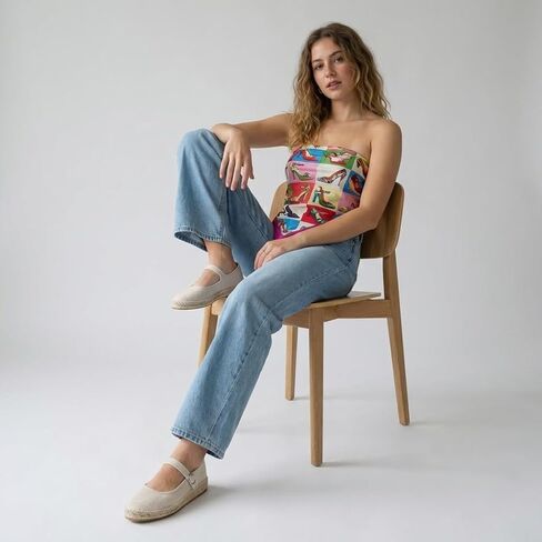 CUSHIONAIRE Tapas Canvas Mary Jane Flat Espadrilles for Women, Cushioned Comfort Closed Toe with Adjustable Strap in Saudi Arabia