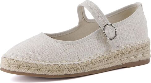 CUSHIONAIRE Tapas Canvas Mary Jane Flat Espadrilles for Women, Cushioned Comfort Closed Toe with Adjustable Strap in Saudi Arabia