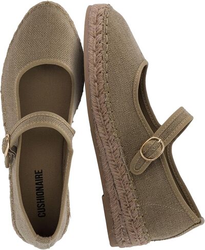 CUSHIONAIRE Tapas Canvas Mary Jane Flat Espadrilles for Women, Cushioned Comfort Closed Toe with Adjustable Strap in Saudi Arabia
