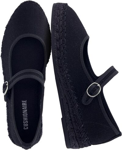 CUSHIONAIRE Tapas Canvas Mary Jane Flat Espadrilles for Women, Cushioned Comfort Closed Toe with Adjustable Strap in Saudi Arabia