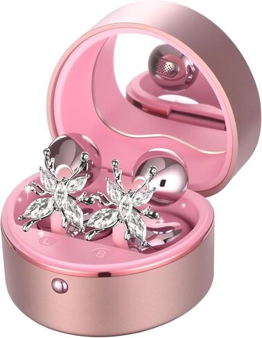 Wireless Earbuds Open Ear Headphones with Diamond Earrings, Clip-on Bluetooh 6.0 Ear Ruds for Woman/Girls/Gifts, 50H Playtime, Comfortable Fit & Deep Bass Clear Sound (Rose Gold) in Saudi Arabia