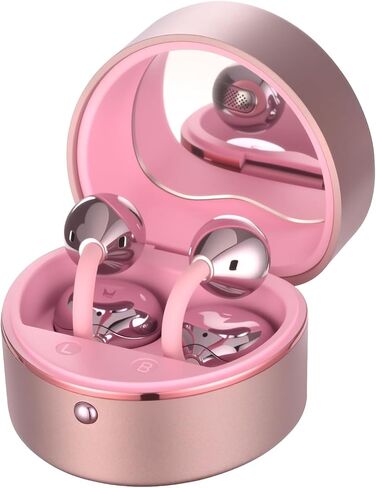 Wireless Earbuds Open Ear Headphones with Diamond Earrings, Clip-on Bluetooh 6.0 Ear Ruds for Woman/Girls/Gifts, 50H Playtime, Comfortable Fit & Deep Bass Clear Sound (Rose Gold) in Saudi Arabia