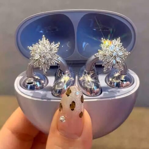 Rhinestone for Clip on Earbuds Open Ear Accessories, Elegant Zirconia Decorative Earphone Accessories, Removable Exquisite DIY Decoration in Saudi Arabia