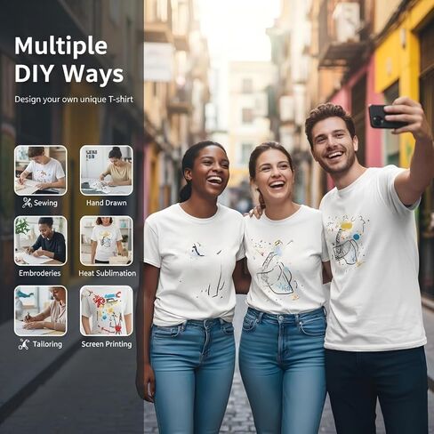 6 Pack White Polyester Sublimation T-Shirt Blanks, Unisex Crew Neck Short Sleeve for DIY Custom Printing & Heat Transfer in Saudi Arabia