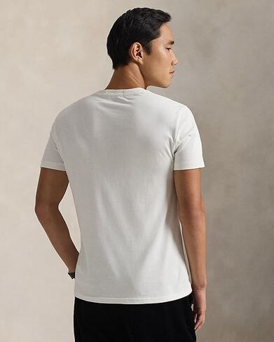POLO RALPH LAUREN, Men's, Slim Fit Polo Bear Cotton T-Shirt, White, Large in Kuwait