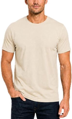 Men's 100% Cotton T-Shirt, Soft Crew Neck Short Sleeve Tee, Classic Comfort Fit in Saudi Arabia