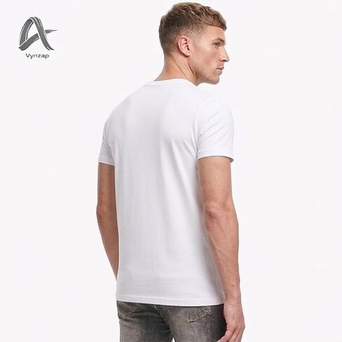 Men's 100% Cotton T-Shirt, Soft Crew Neck Short Sleeve Tee, Classic Comfort Fit in Saudi Arabia