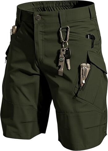 Men's Tactical Cargo Shorts Lightweight Stretch Ripstop Hiking Work Shorts with 9 Pockets Waterproof Casual Shorts (No Belt) in Saudi Arabia