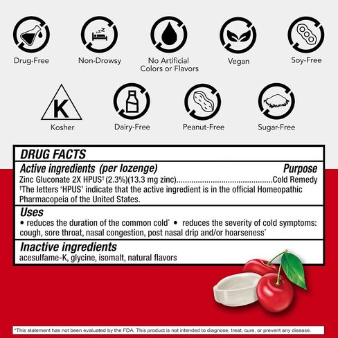 Cold-Eeze Sugar-Free, Natural Wild Cherry Zinc Lozenges, Shortens Duration of the Common Cold, Sore Throat, Cough, Congestion & Post Nasal Drip, 25 Ct, Pack of 2 in Saudi Arabia