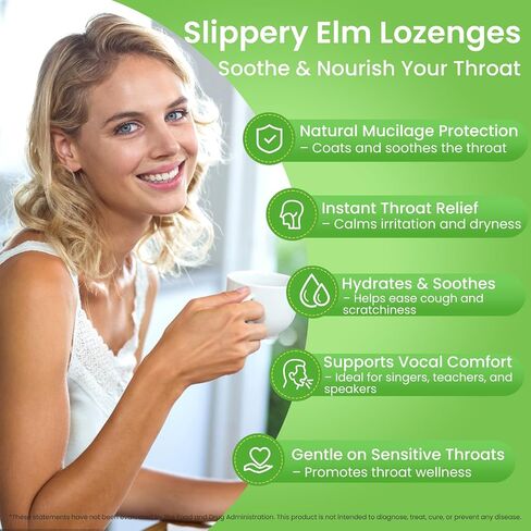VELOTO Herbal Throat Lozenges with Slippery Elm, Soothing Support for Dry & Irritated Throat, Gentle Mint Flavor, Sugar Free, Daily Throat Care, 200 Count in Saudi Arabia