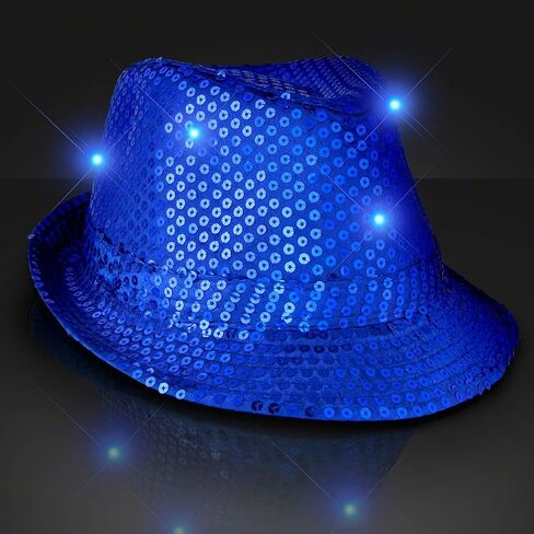 FlashingBlinkyLights Sequin Light Up LED Fedora Hat in Kuwait