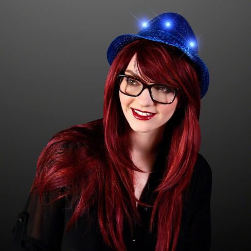FlashingBlinkyLights Sequin Light Up LED Fedora Hat in Kuwait