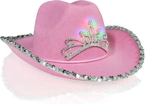FlashingBlinkyLights Light Up Country Western Pink Cowgirl Hat (Set of 12) in Kuwait