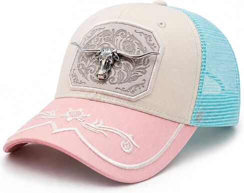 URAMAN Cowboy Hats for Women Trucker Hat Western Cowgirl Hat Cute Pink Baseball Cap for Country Concert Rodeo in Saudi Arabia