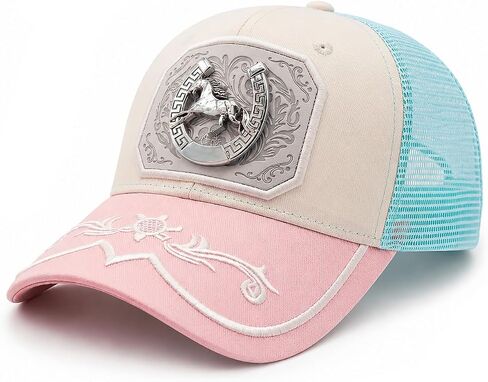 URAMAN Cowboy Hats for Women Trucker Hat Western Cowgirl Hat Cute Pink Baseball Cap for Country Concert Rodeo in Saudi Arabia