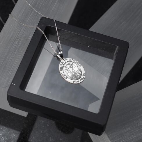 PicturesOnGold.com Saint Julian of Norwich Religious Medal - 1/2 X 2/3 Inch Size of Dime, Sterling Silver in Kuwait