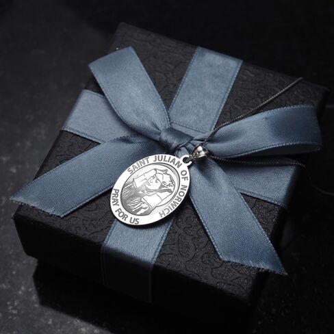 PicturesOnGold.com Saint Julian of Norwich Religious Medal - 1/2 X 2/3 Inch Size of Dime, Sterling Silver in Kuwait