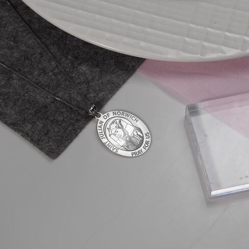 PicturesOnGold.com Saint Julian of Norwich Religious Medal - 1/2 X 2/3 Inch Size of Dime, Sterling Silver in Kuwait