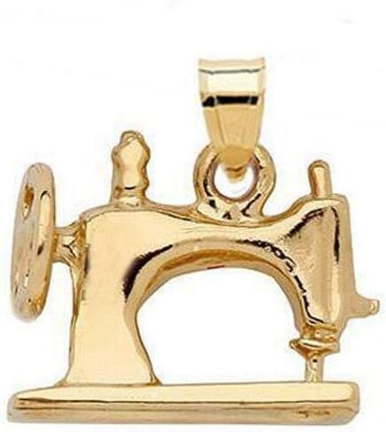 14k Yellow Gold Sewing Machine Pendant, Made in USA in Kuwait