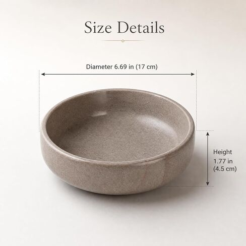 Natural Marble Decorative Bowl 17cm 4.5cm Height, Multifunctional Serving Bowl for Jewelry, Keys, Candy, Snacks, Fruits Modern Home Decor for Entryway, Coffee Table, Bedroom in Saudi Arabia