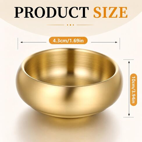 Vin Beauty Gold Metal Catch All Tray 4 Inch, Small Stainless Steel Bowl for Keys & Jewelry, Versatile Home Decor Organizer for Entryway Table, Desk, Bathroom Vanity, Office in Kuwait