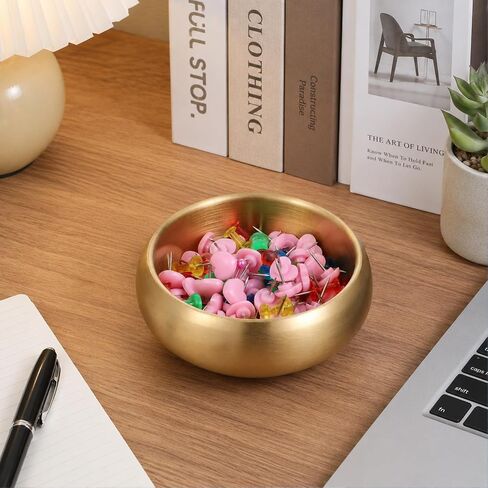 Vin Beauty Gold Metal Catch All Tray 4 Inch, Small Stainless Steel Bowl for Keys & Jewelry, Versatile Home Decor Organizer for Entryway Table, Desk, Bathroom Vanity, Office in Kuwait