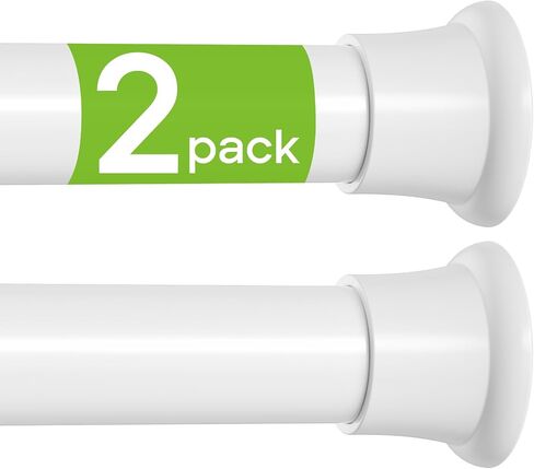 2 Pack Tension Curtain Rod 31-76 Inch White Tension Rod Expandable Curtain Rod No Drilling Adjustable Spring Loaded Curtain Rods 7/8 Inch Diameter Tension Rods For Windows Bedroom Closet Doorway in Saudi Arabia