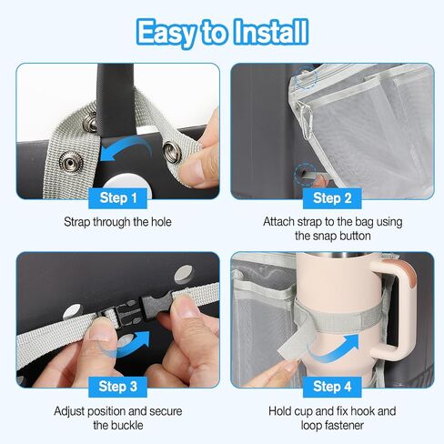 MoKo Cup & Phone Organizer Holder for X-Large/M Bogg Bag, Accessories for Bogg Bag, Lightweight Mesh Divider Insert Pouch for Beach Rubber Tote Bags, Gray in Kuwait