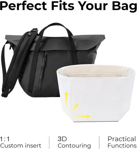 Tote Bag Organizer Insert for Arcteryx Granville 8L Handbag,Custom Fit Inside Premium Lightweight Water Resistant Purse Insert with Zipper(Craie) in Kuwait