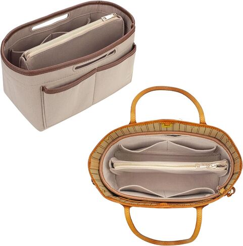 ZTUJO Purse Organizer Insert, Felt Tote Bag Organizer Insert for Tote Bag,Compatible with Longchamp, Le pliage Neverfull, Speedy and More (Beige, Medium) in Saudi Arabia