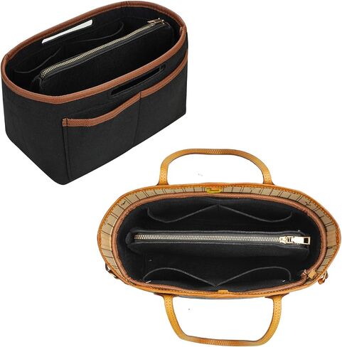 ZTUJO Purse Organizer Insert, Felt Tote Bag Organizer Insert for Tote Bag,Compatible with Longchamp, Le pliage Neverfull, Speedy and More (Beige, Medium) in Saudi Arabia