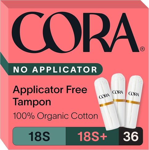 Cora Organic Cotton Non-Applicator Tampons Multipack (18 Regular, 18 Super, 18 Super Plus Non-Applicator Tampons) in Kuwait