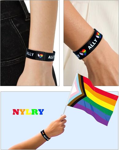 Rainbow LGBT Pride Bracelet for Women Men Stretch Elastic LGBTQ Wristbands for Gay Pride Accessories Outfits Trans Progress Flag LGBTQ Month Decorations in Saudi Arabia