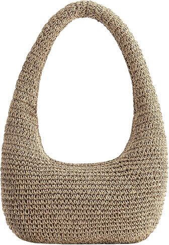 Straw Beach Bag for Women, Summer Tote Bag for Vacation, Hobo Shoulder Bag for Beach Wedding Travel in Saudi Arabia