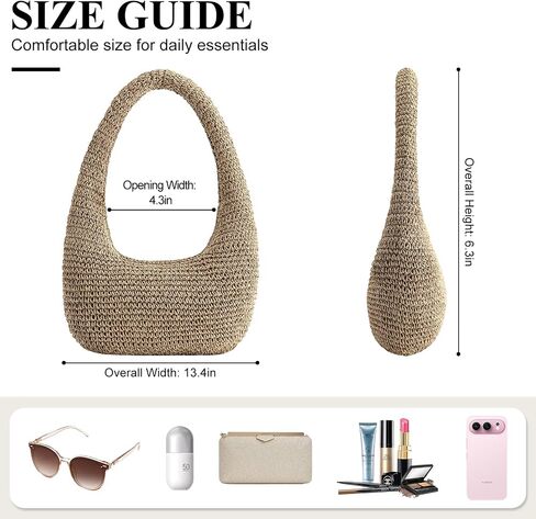 Straw Beach Bag for Women, Summer Tote Bag for Vacation, Hobo Shoulder Bag for Beach Wedding Travel in Saudi Arabia