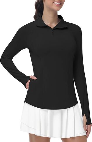 Runhit Women's UPF 50+ Sun Protection Long Sleeve Shirts 1/4 Zip Golf Athletic Quick Dry Workout Hiking Quarter Zip Pullover in Kuwait