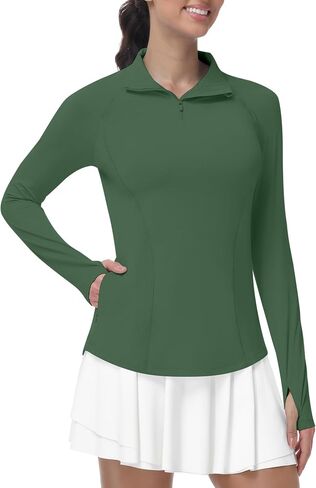 Runhit Women's UPF 50+ Sun Protection Long Sleeve Shirts 1/4 Zip Golf Athletic Quick Dry Workout Hiking Quarter Zip Pullover in Kuwait