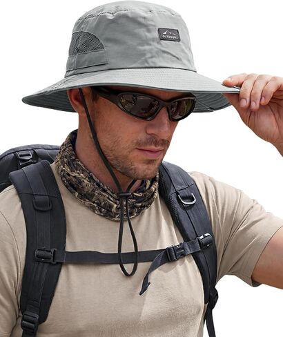 Hat Hut Hiking Hat, UPF50+ Wide Brim Sun Bucket Hats for Men Women, UV Protection, Fishing Outdoor Safari in Saudi Arabia